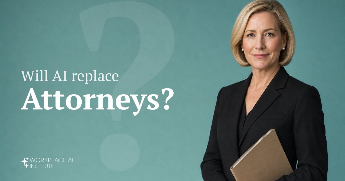Will AI replace attorneys? An attorney in a black suit holding a case file against a teal wall.